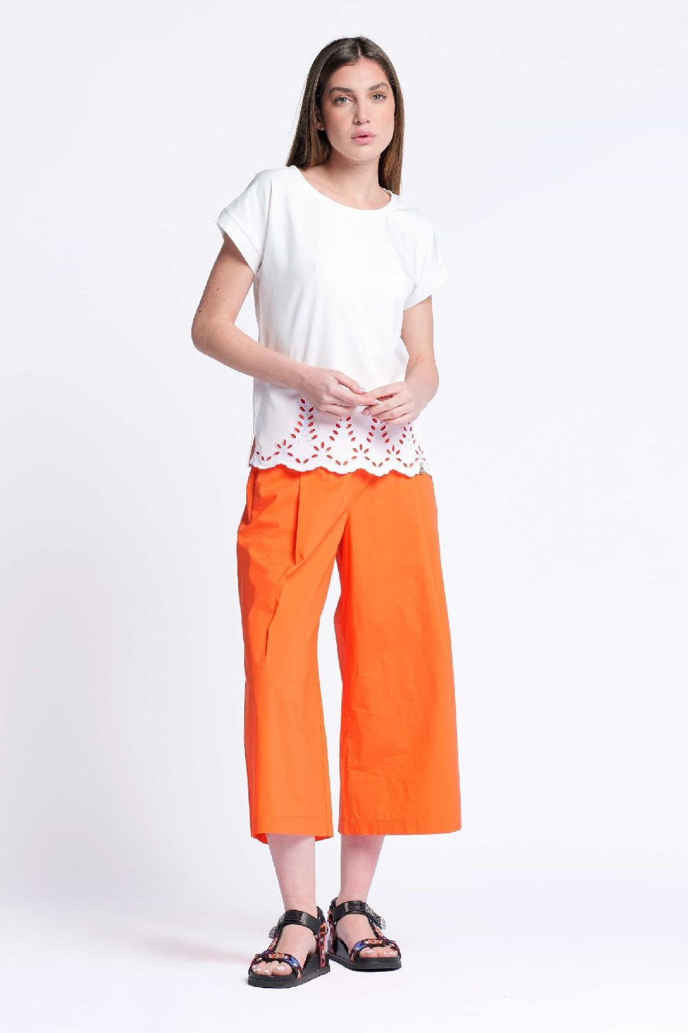 Lolitas&l Camiseta Blanca Algodon Contorno Bordado Calado Lolitas&L