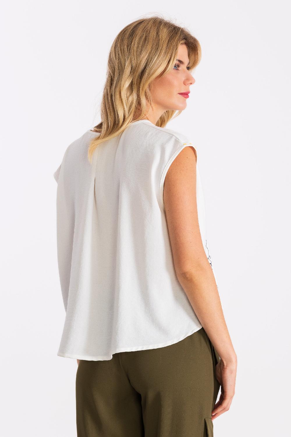 Lolitas&l Camiseta Blanca Bordado Flor Multicolor Si No LolitasyL