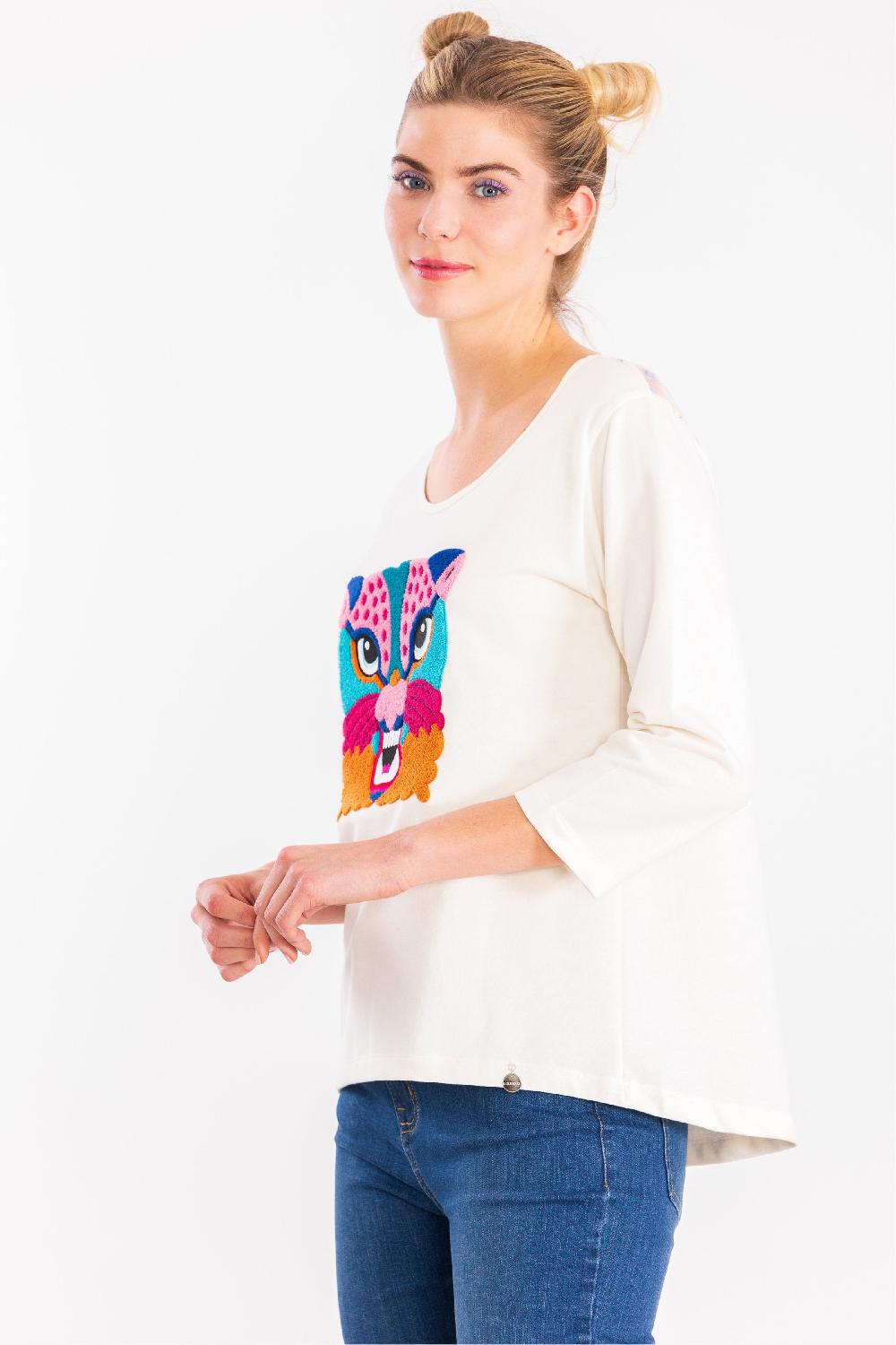 Lolitas&l Camiseta Blanca Bordado Mindwhi LolitasyL