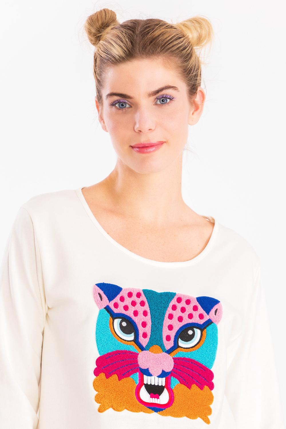 Lolitas&l Camiseta Blanca Bordado Mindwhi LolitasyL