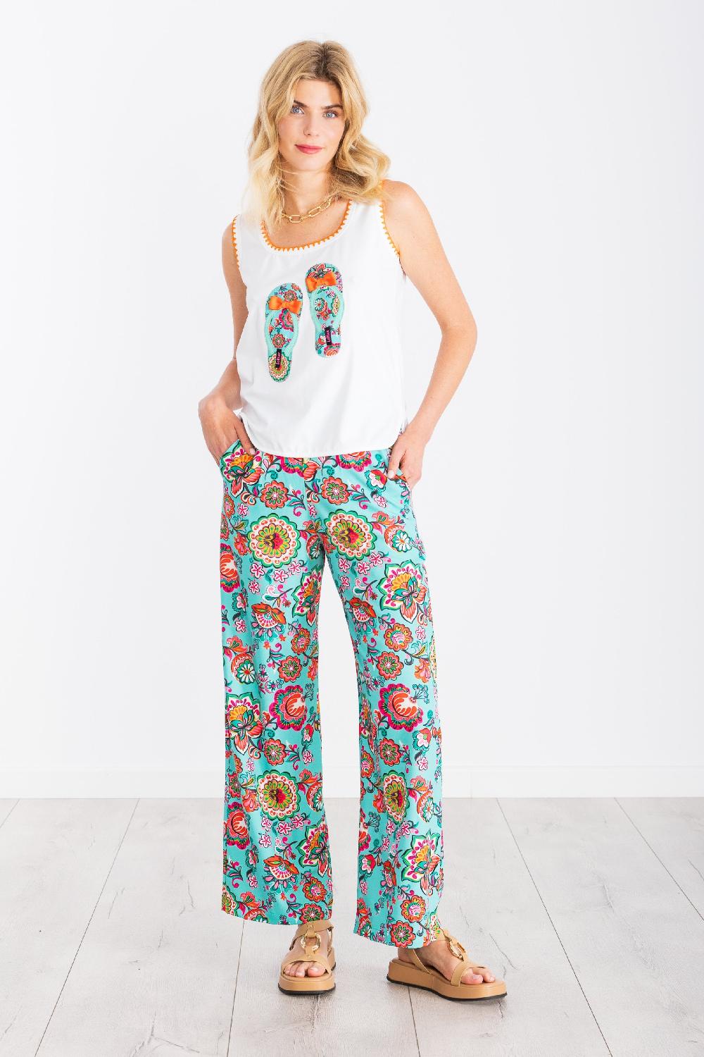 Lolitas&l Camiseta Blanca Bordado Sandalias Mandala LolitasyL