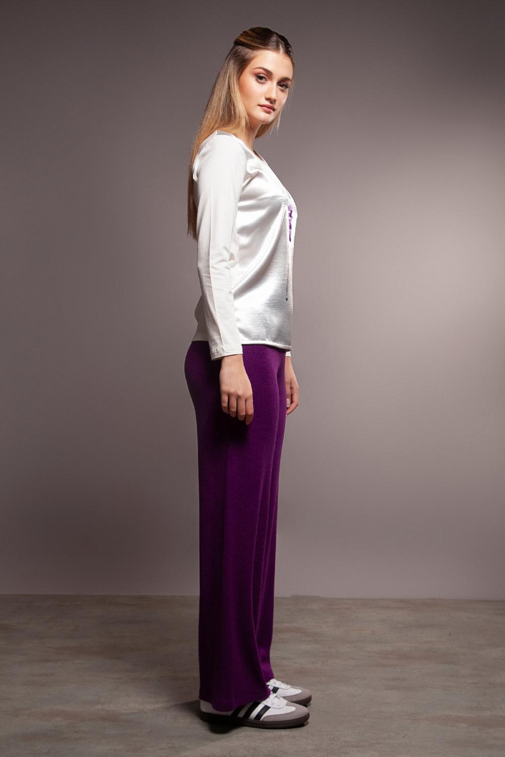 Lolitas&l Camiseta Blanca Delantero Raso Motivo Silueta Lolitas&L