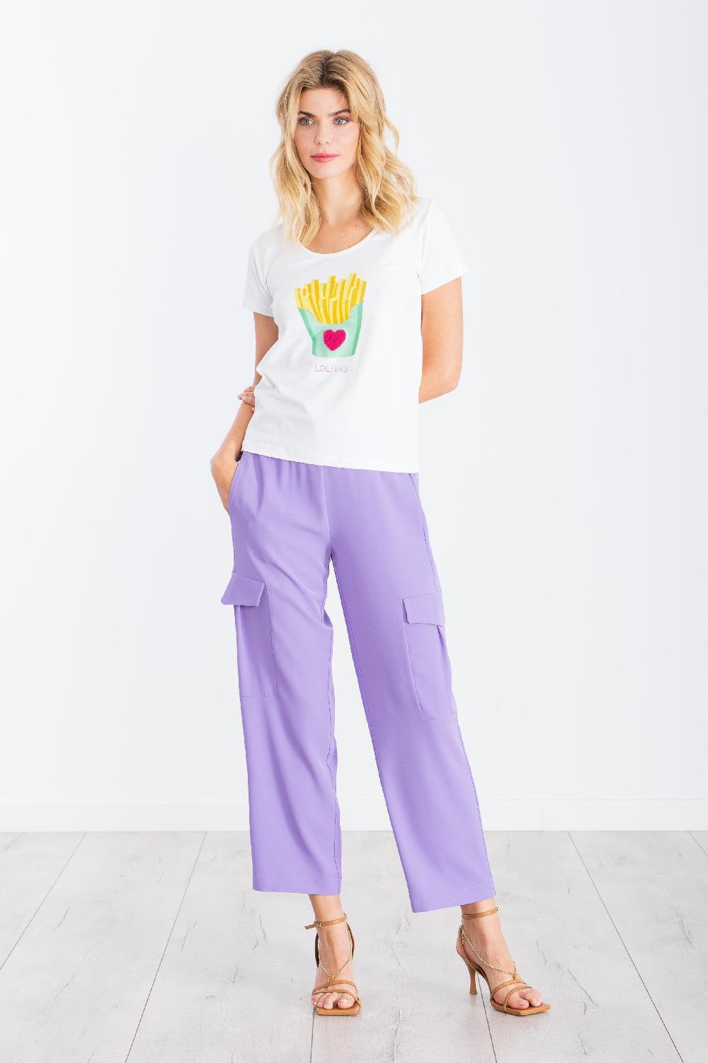 Lolitas&l Camiseta Blanca Estampado Chips LolitasyL