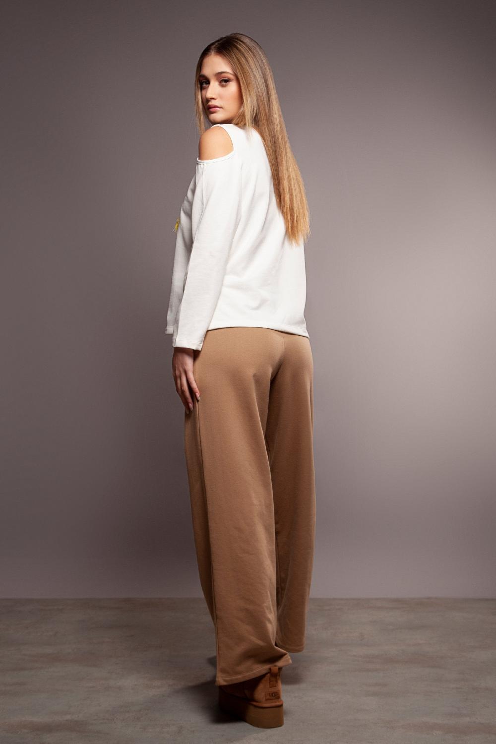 Lolitas&l Camiseta Blanca Hombros Descubiertos Bordado Pompon Lolitas&L