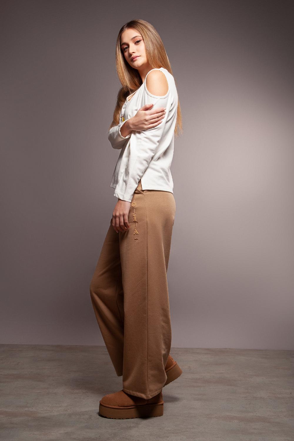 Lolitas&l Camiseta Blanca Hombros Descubiertos Bordado Pompon Lolitas&L