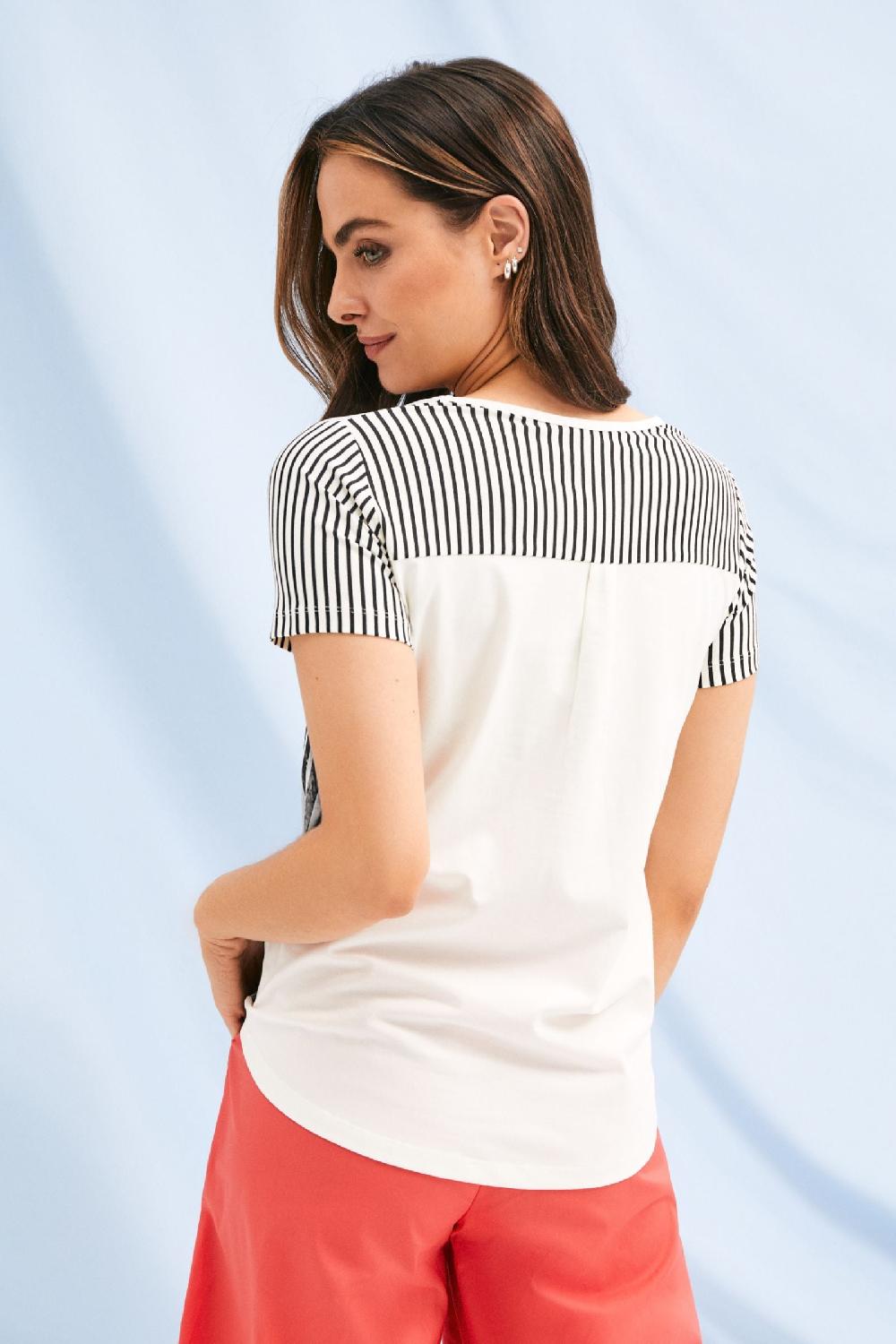 Lolitas&l Camiseta Blanca Motivo Cebra Con Mangas De Rayas Lolitas&L