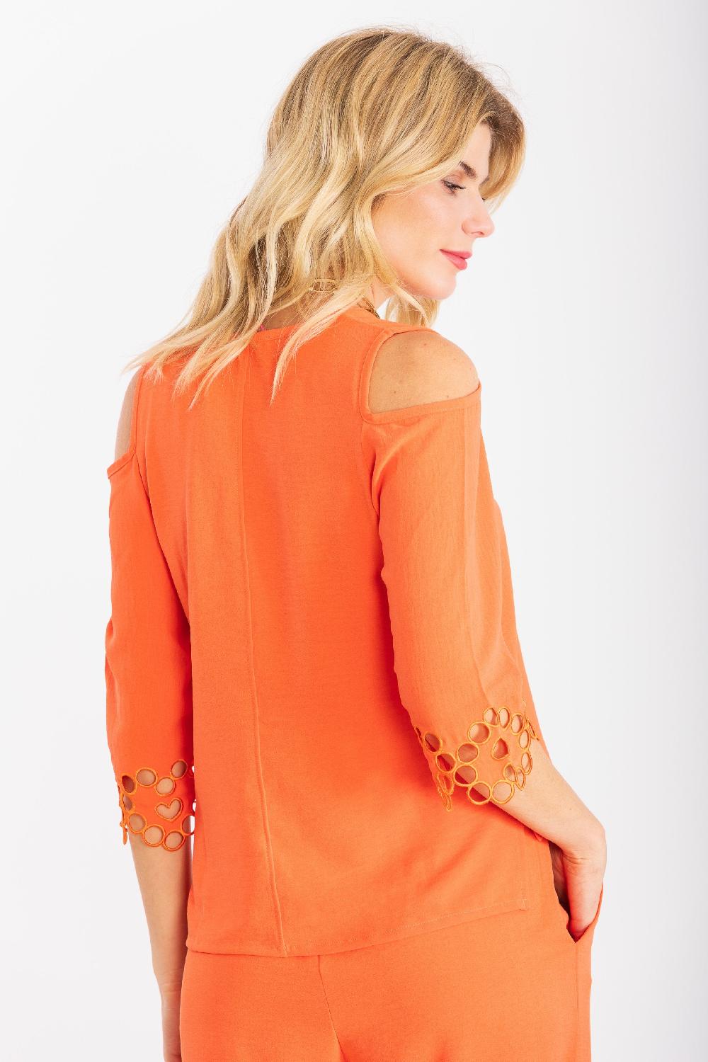 Lolitas&l Camiseta Coral Con El Hombro Descubierto Y Bordada LolitasyL