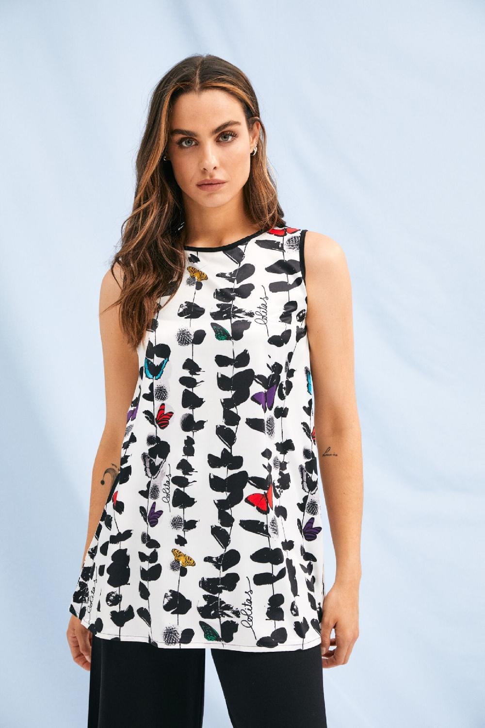 Lolitas&l Camiseta Estampado Butterfly Amplia Sin Mangas Lolitas&L