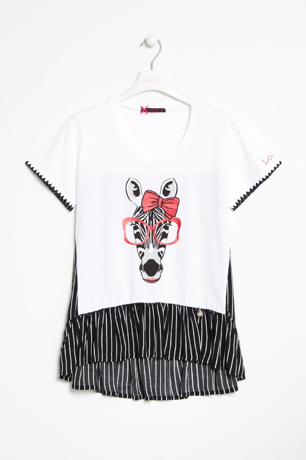 Lolitas&l Camiseta Estampado Cebra Con Espalda De Rayas LolitasyL