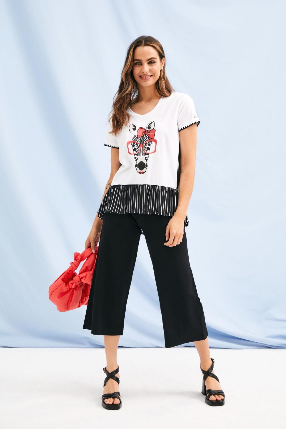 lolitas&l Camiseta estampado cebra con espalda de rayas LolitasyL