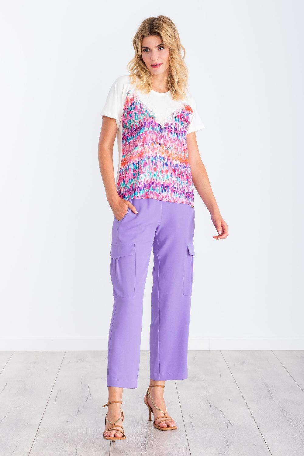 Lolitas&l Camiseta Estampado Water Colour Con Puntilla En Escote LolitasyL