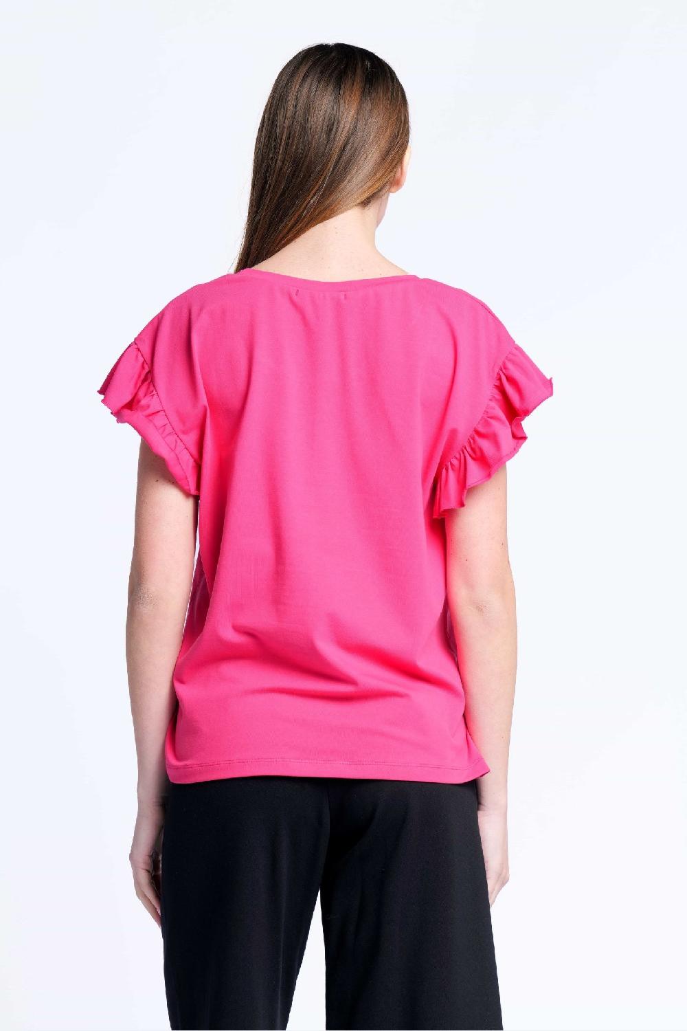 Lolitas&l Camiseta Fucsia Algodon Estampado Cara Lolitas&L