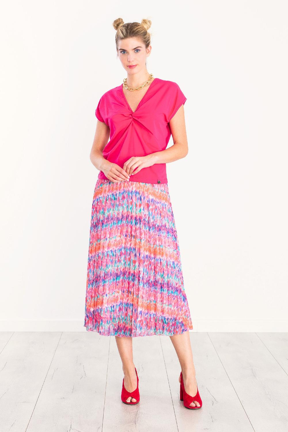 Lolitas&l Camiseta Fucsia Pico Anudada En El Pecho LolitasyL