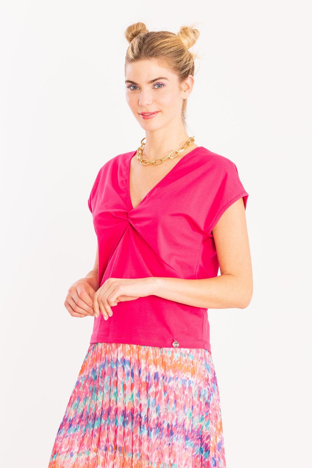 lolitas&l Camiseta fucsia pico anudada en el pecho LolitasyL