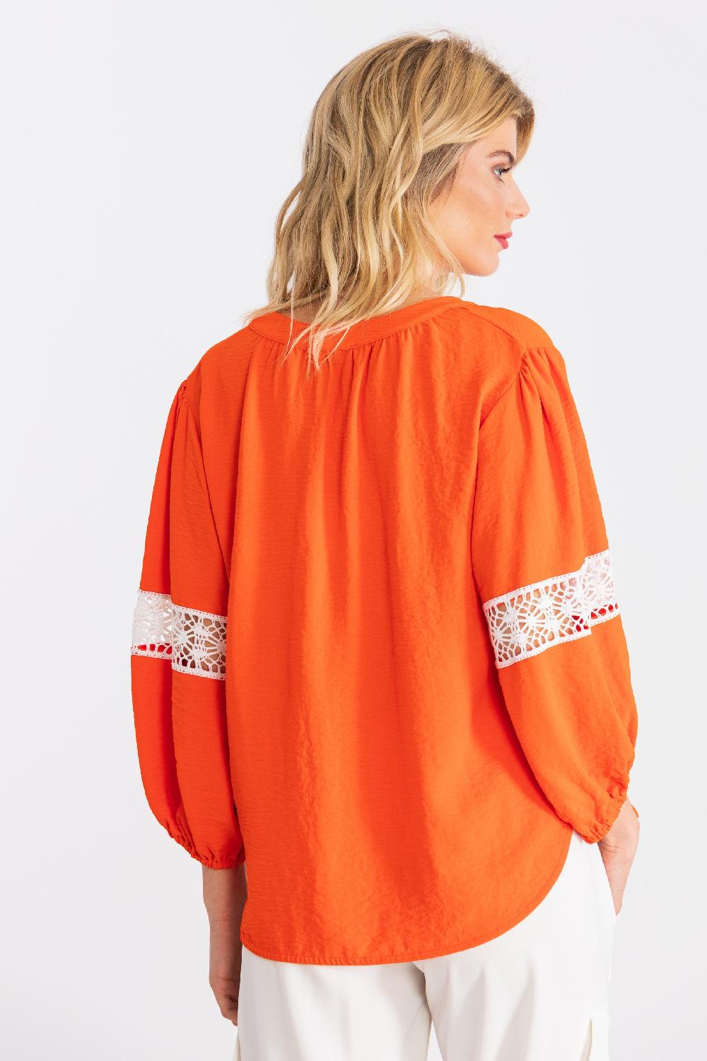 Lolitas&l Camiseta Naranja Manga Al Codo Con Bordado Ingles LolitasyL