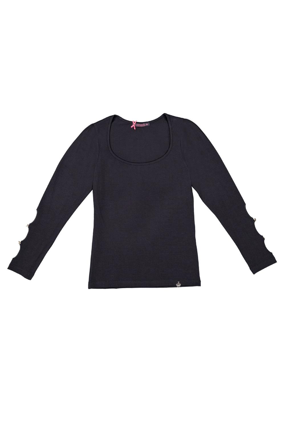 Lolitas&l Camiseta Negra Aberturas En Mangas Lolitas&L