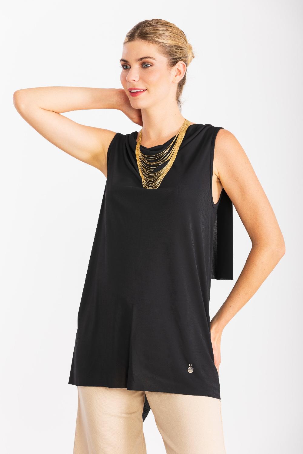 lolitas&l Camiseta negra tirantes con chorrear en el delantero LolitasyL