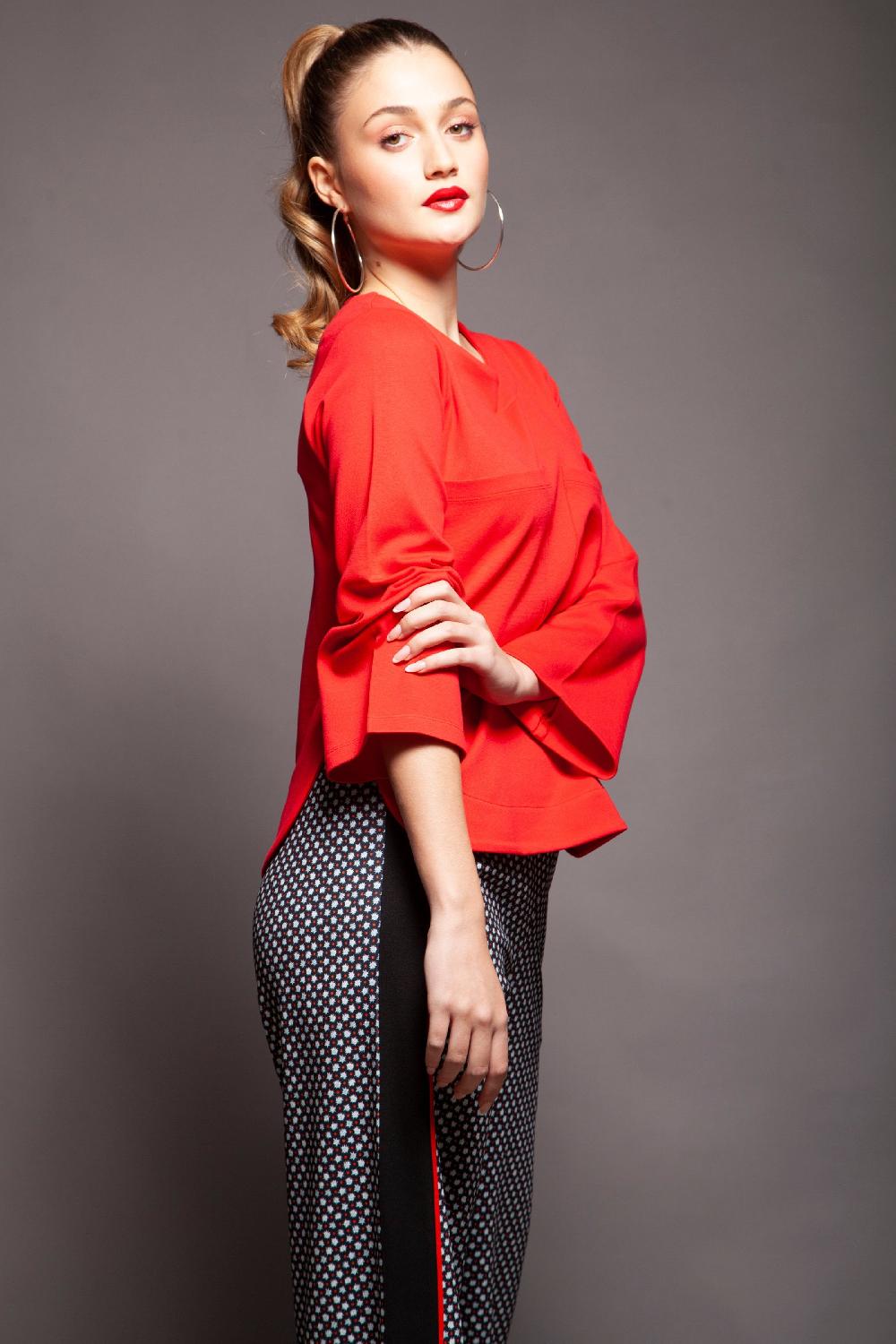 Lolitas&l Camiseta Roja Con Bolsillos En El Pecho Lolitas&L