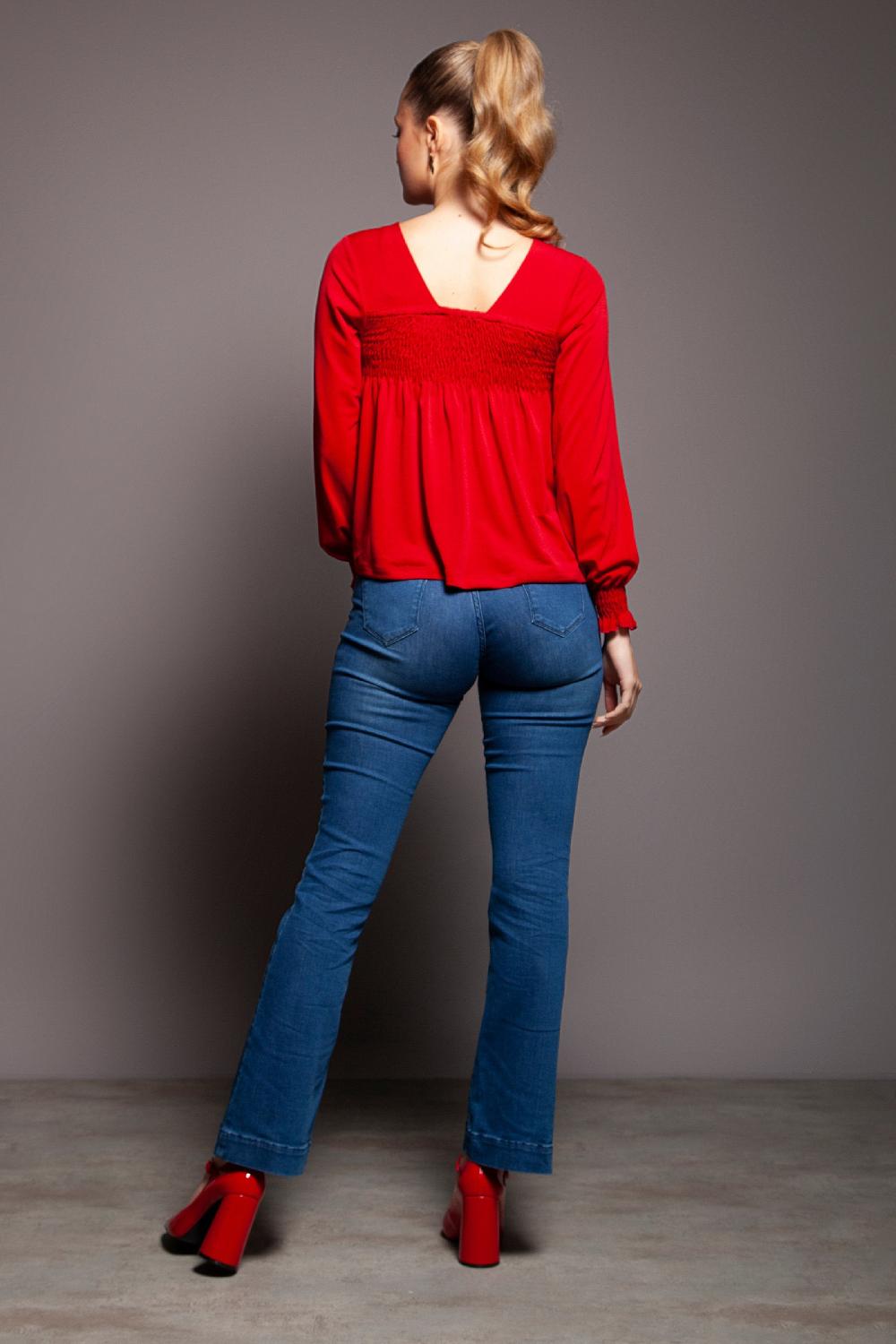 Lolitas&l Camiseta Roja Pecho Nido De Abjeja Lolitas&L