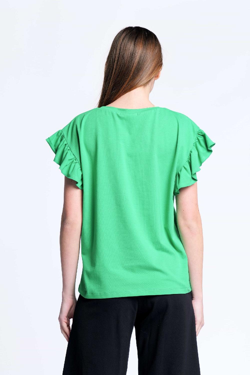 Lolitas&l Camiseta Verde Algodon Estampado Cara Lolitas&L