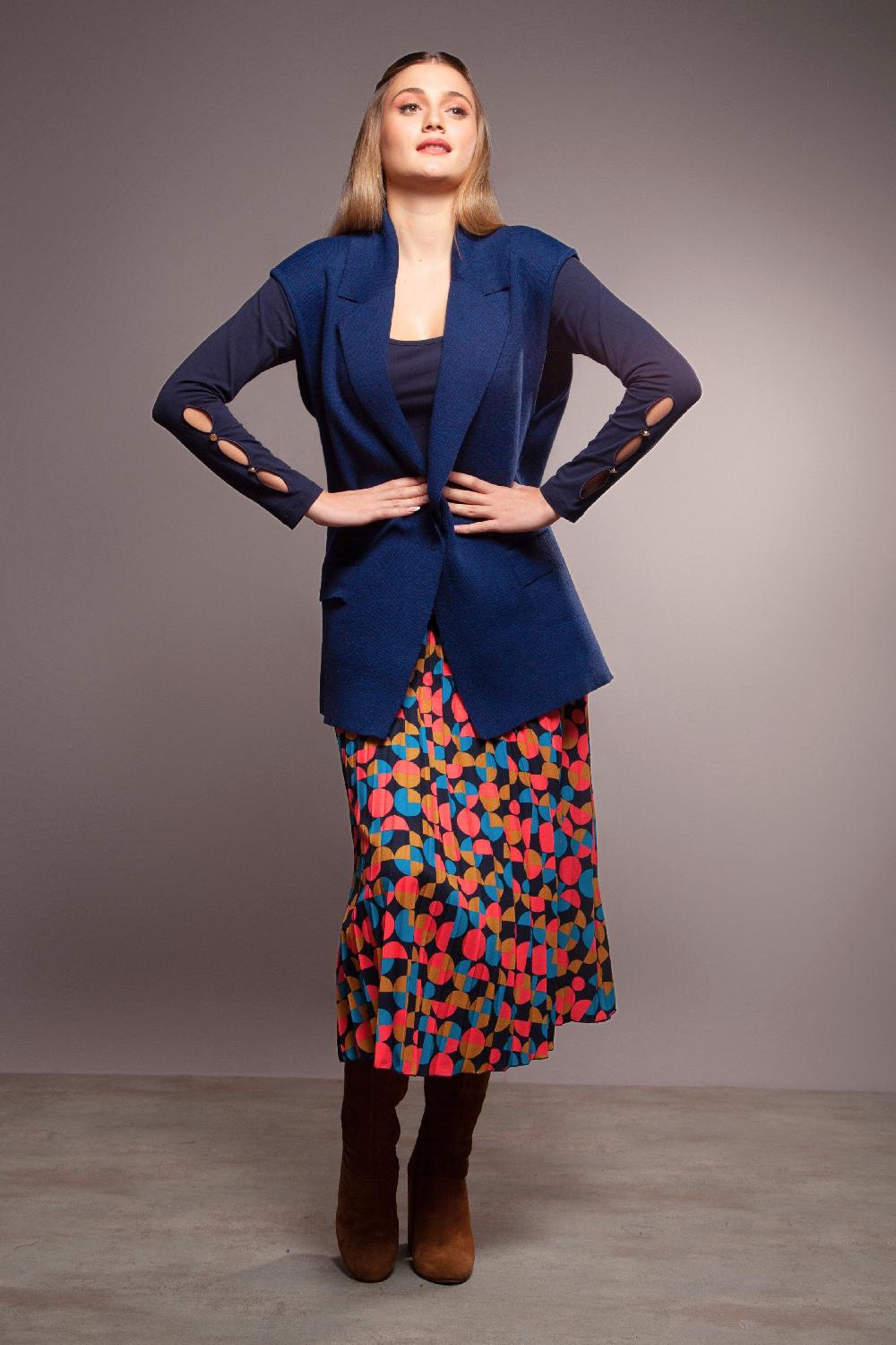 lolitas&l Chaleco azul de punto con solapas Lolitas&L