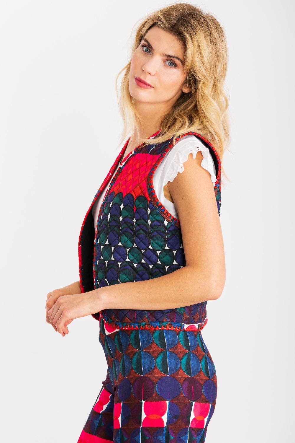 Lolitas&l Chaleco Estampado Geometrico Con Bordado LolitasyL