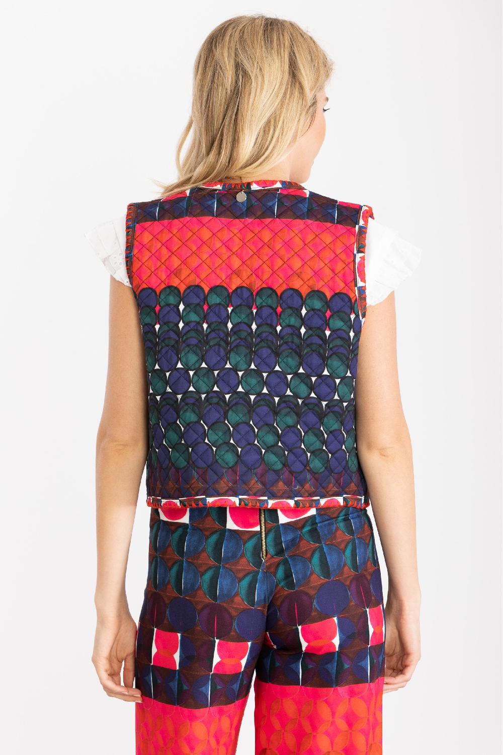 Lolitas&l Chaleco Estampado Geometrico Con Bordado LolitasyL