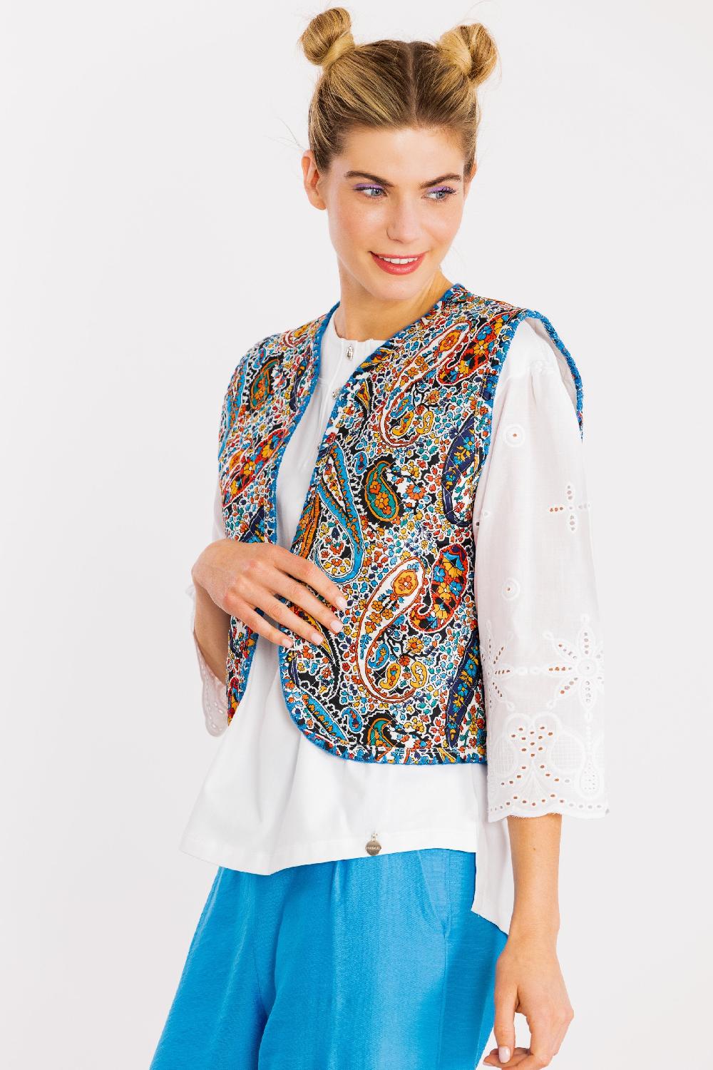 lolitas&l Chaleco estampado paisley con bordado LolitasyL