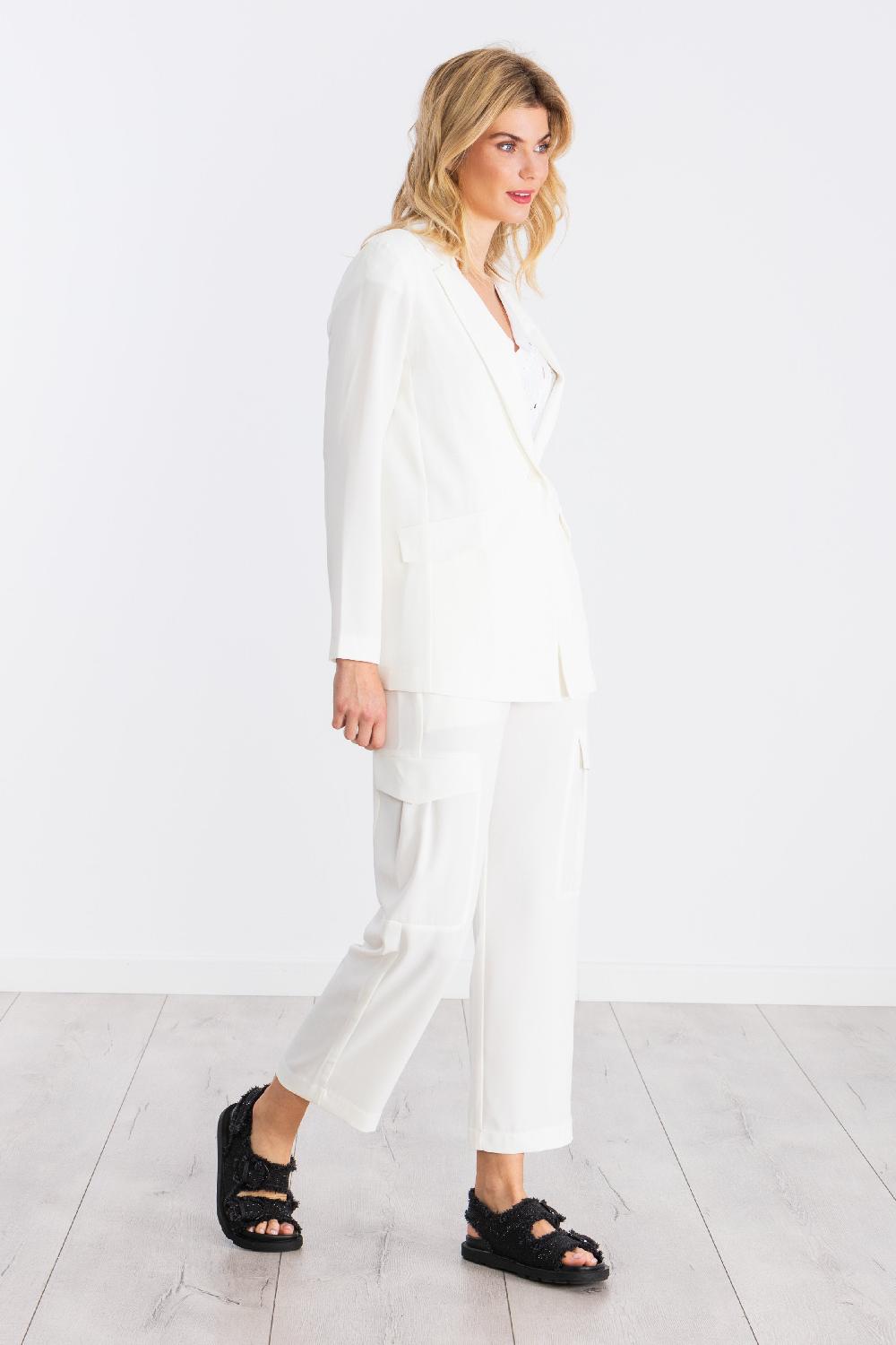 Lolitas&l Chaqueta Blanca Con Solapas Y Bolsillos LolitasyL