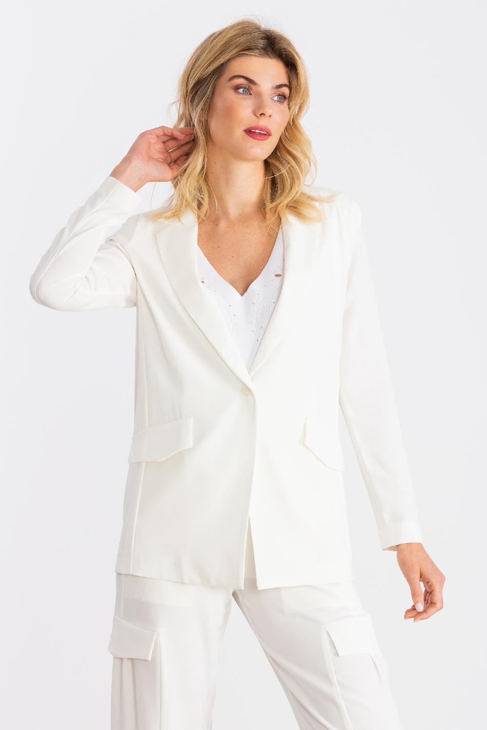 Lolitas&l Chaqueta Blanca Con Solapas Y Bolsillos LolitasyL