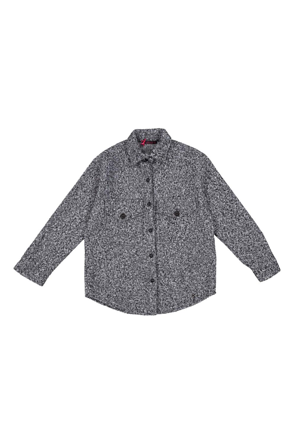 Lolitas&l Chaqueta Camisera Gris Borrego Con Bolsillos Lolitas&L