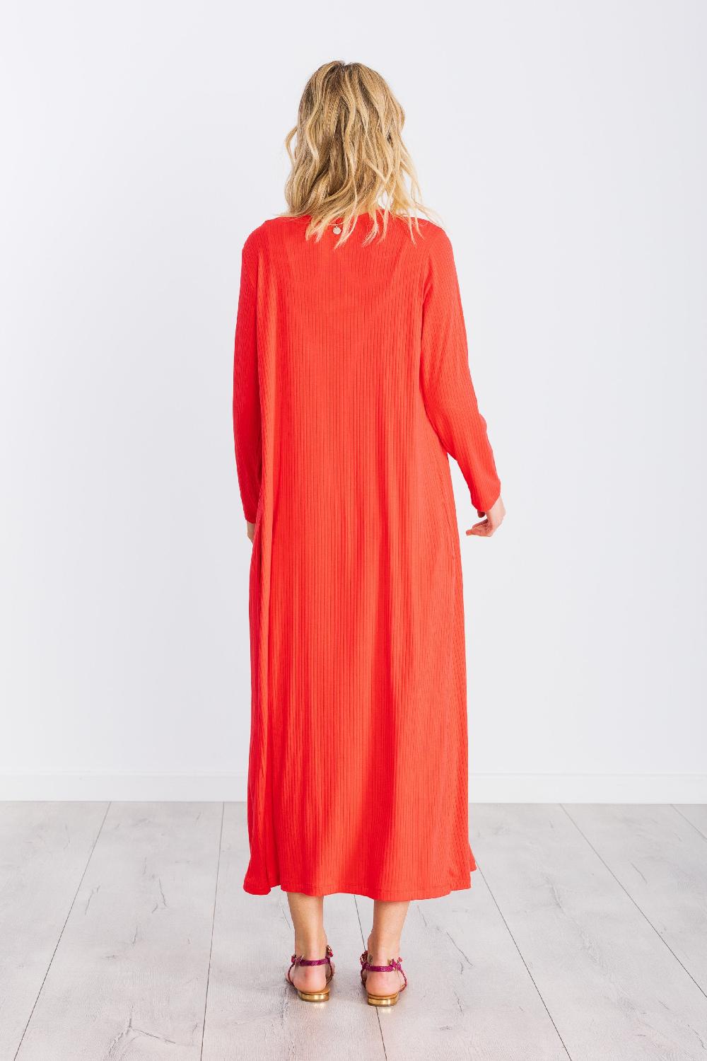 Lolitas&l Chaqueta Coral Larga Guardapolvos De Punto Rayado LolitasyL