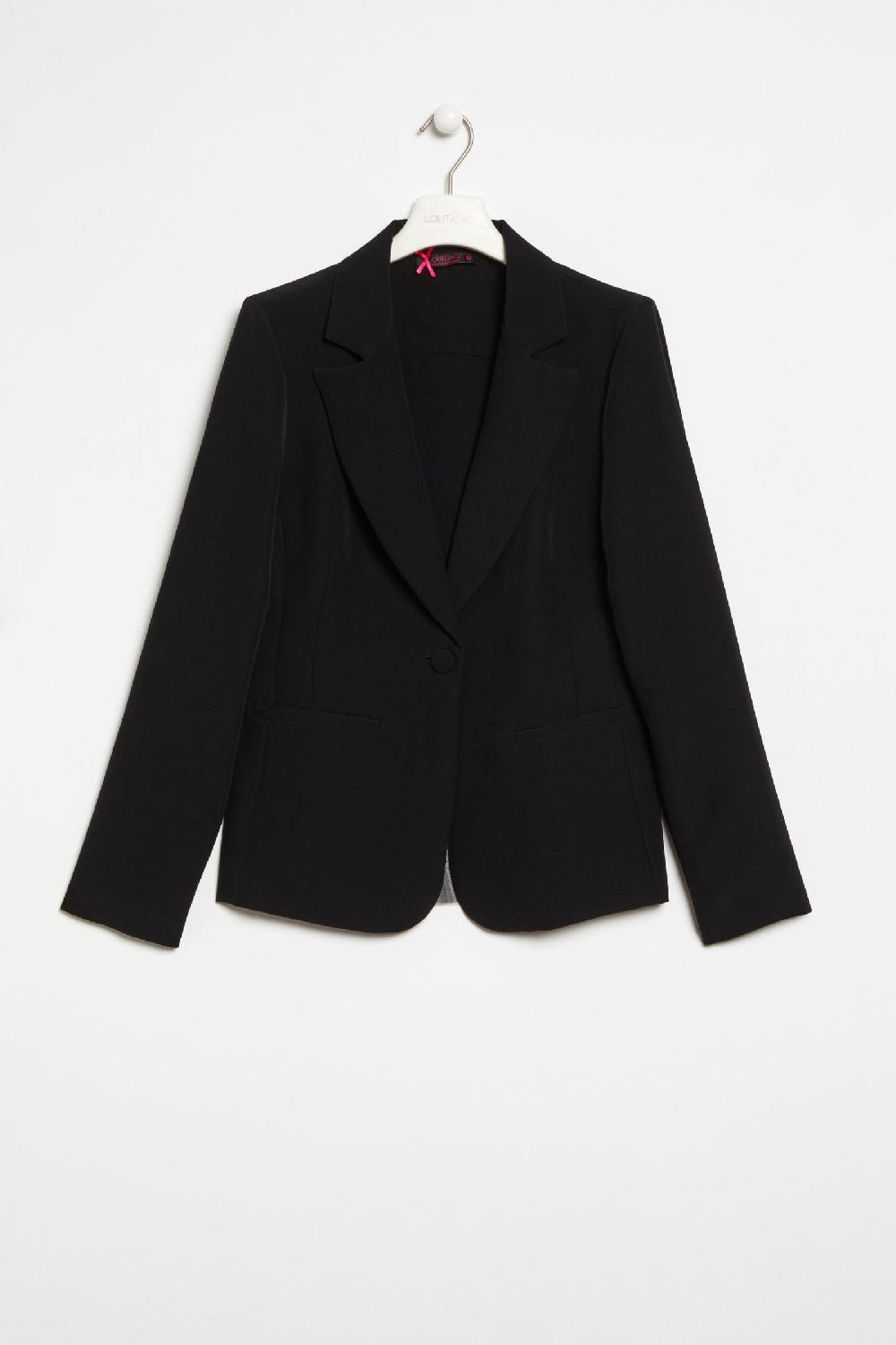 Lolitas&l Chaqueta Negra Con Solapas Y Espalda Tafetán Lolitasyl