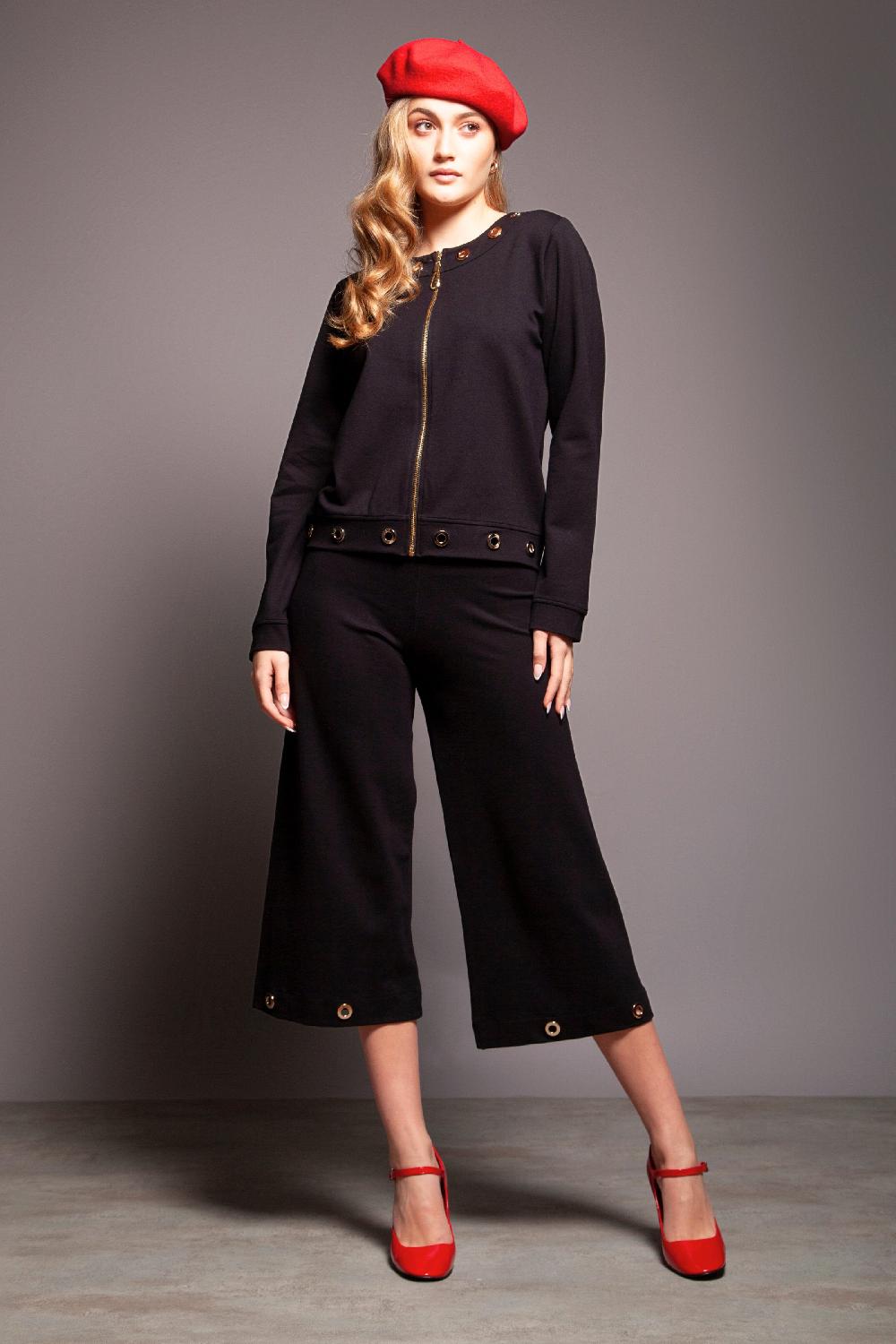 lolitas&l Chaqueta negra cremallera con aros dorados Lolitas&L