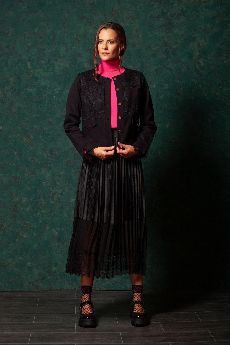 lolitas&l Chaqueta negra delantero grogre con automaticos dorados LolitasyL