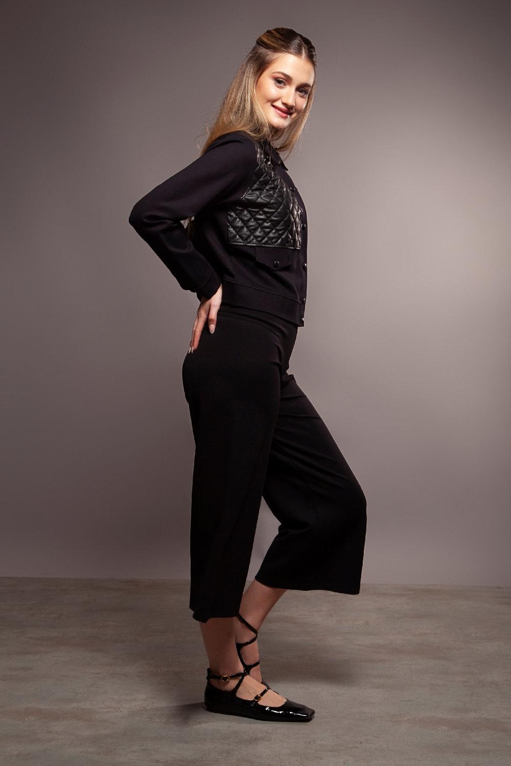 Lolitas&l Chaqueta Negra Detalle Polipiel Guateada Con Botones Lolitas&L