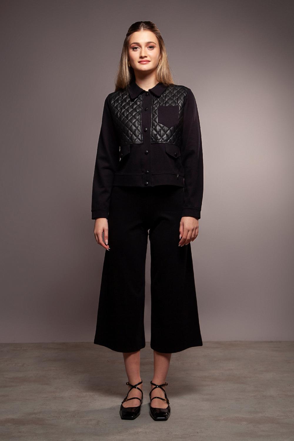 lolitas&l Chaqueta negra detalle polipiel guateada con botones Lolitas&L