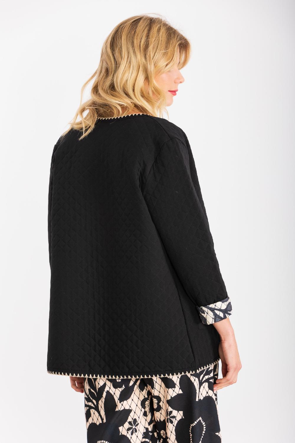 Lolitas&l Chaqueta Negra Guateada Interior Estampado Dark LolitasyL