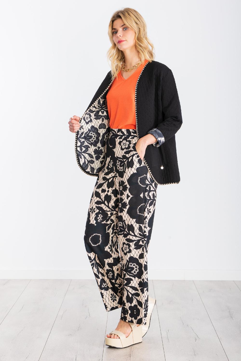 Lolitas&l Chaqueta Negra Guateada Interior Estampado Dark LolitasyL