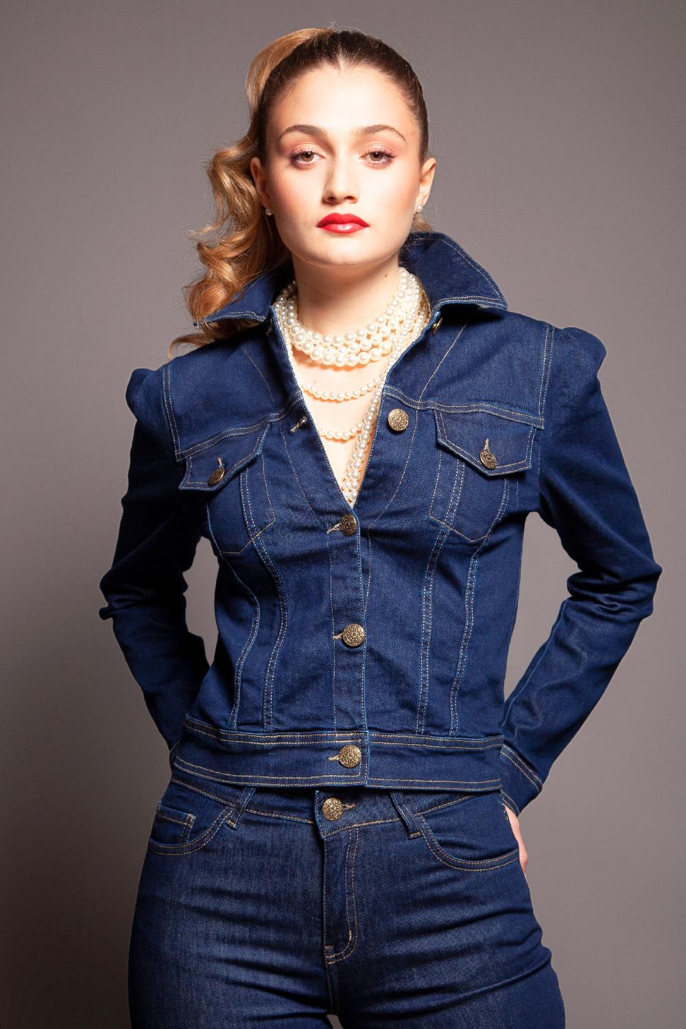 Lolitas&l Chaqueta Vaquera Ajustada Azul Lavado Lolitas&L