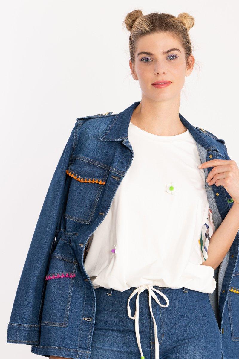 Lolitas&l Chaqueta Vaquera Bordado Picunela En Bolsillos Multicolor LolitasyL