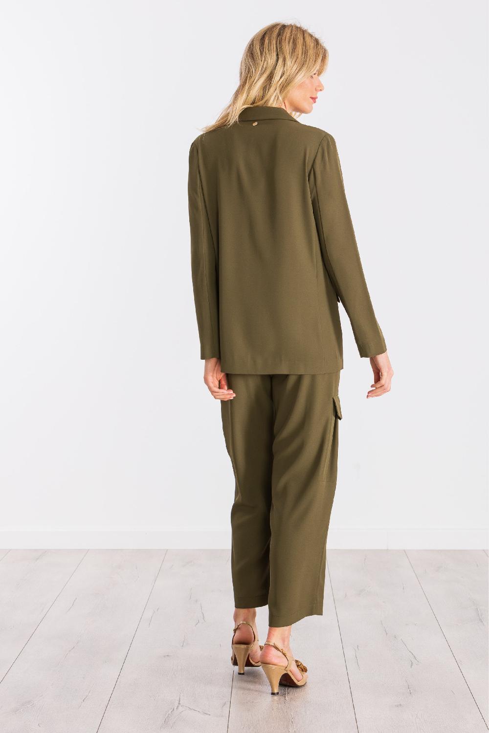 Lolitas&l Chaqueta Verde Militar Con Solapas Y Bolsillos LolitasyL