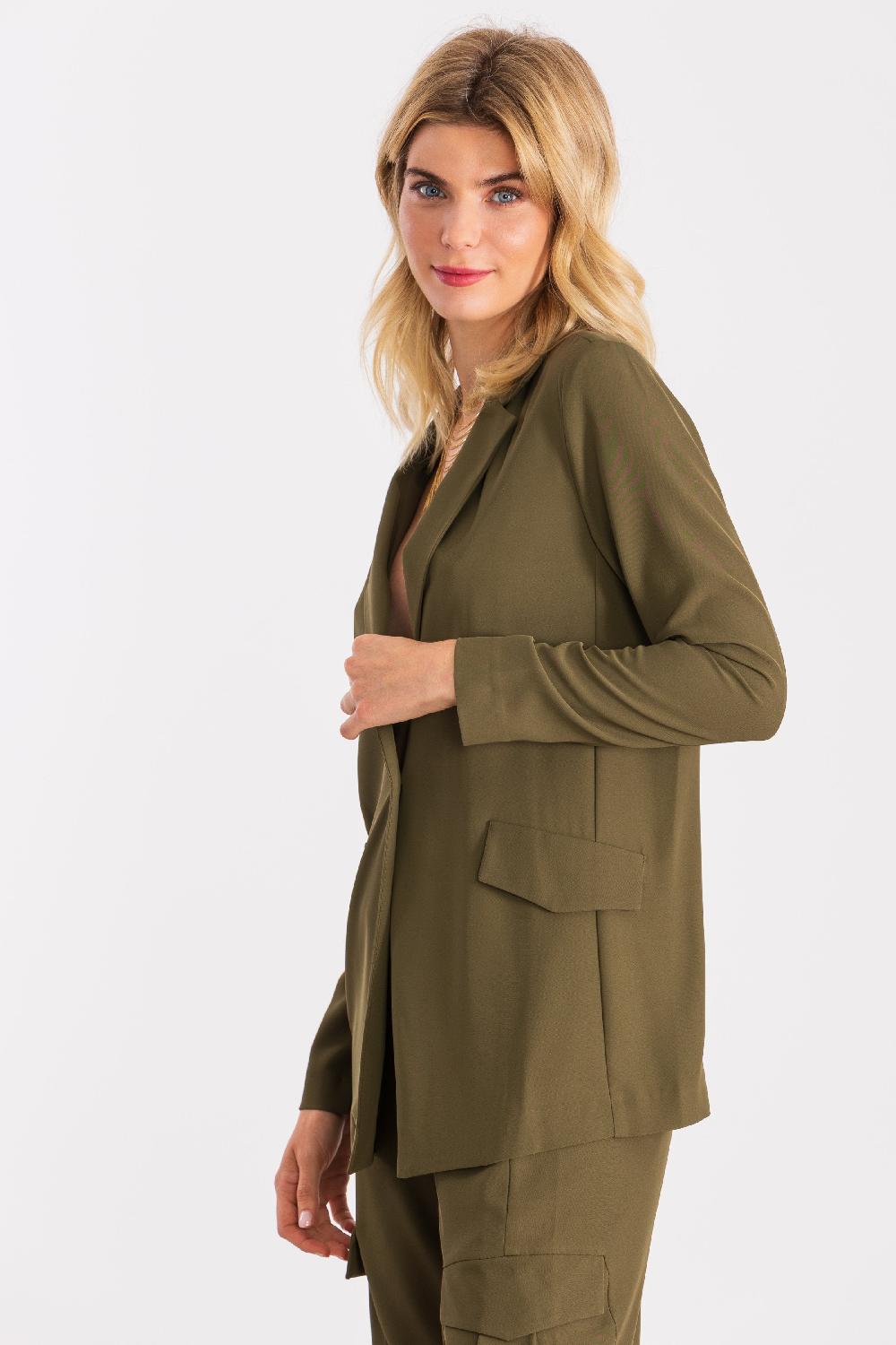 Lolitas&l Chaqueta Verde Militar Con Solapas Y Bolsillos LolitasyL