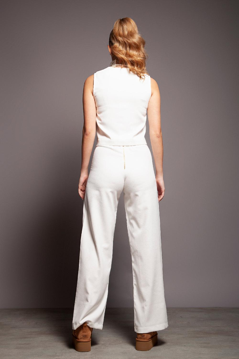 Lolitas&l Conjunto Blanco Chaleco Botones Y Pantalon Lolitas&L