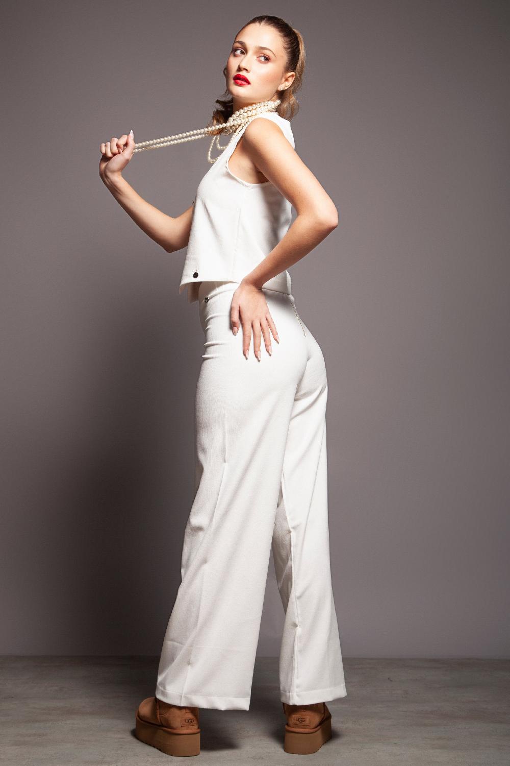 Lolitas&l Conjunto Blanco Chaleco Botones Y Pantalon Lolitas&L