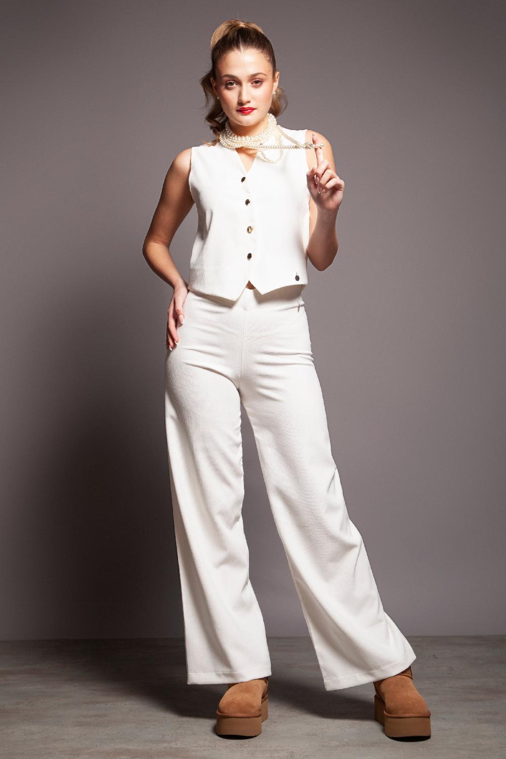 lolitas&l Conjunto blanco chaleco botones y pantalon Lolitas&L