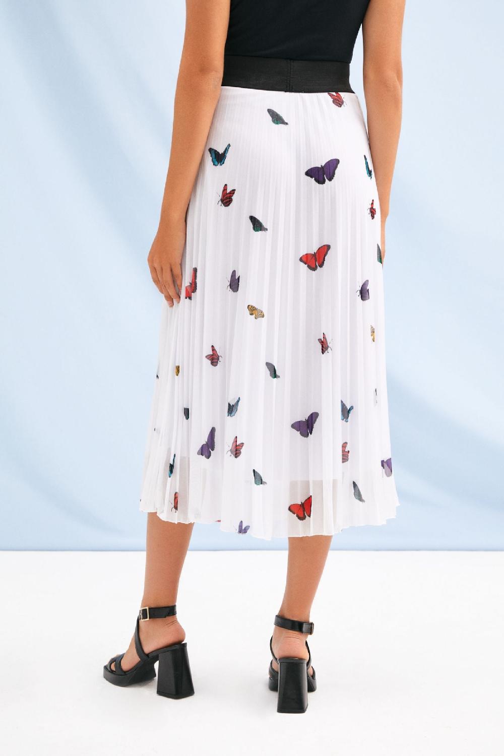 Lolitas&l Falda Plisada Blanca Estampado Butterfly Lolitas&L