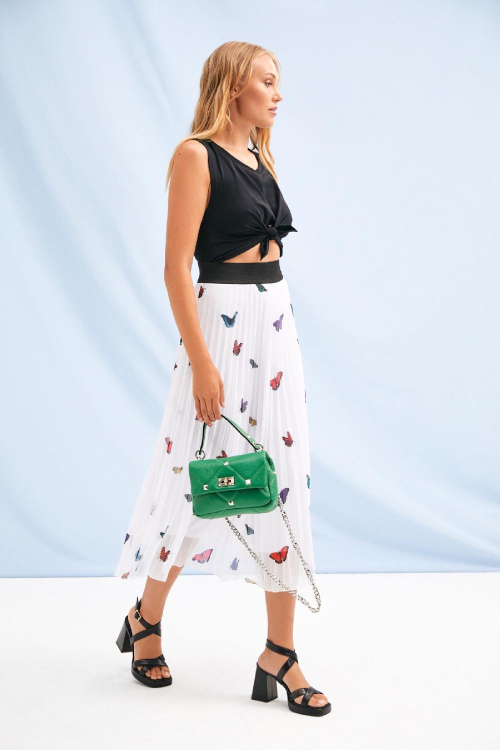 Lolitas&l Falda Plisada Blanca Estampado Butterfly Lolitas&L