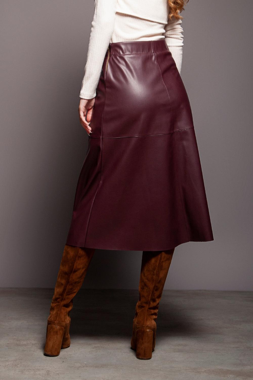 Lolitas&l Falda Polipiel Morada Acampanada Cortes Lolitas&L