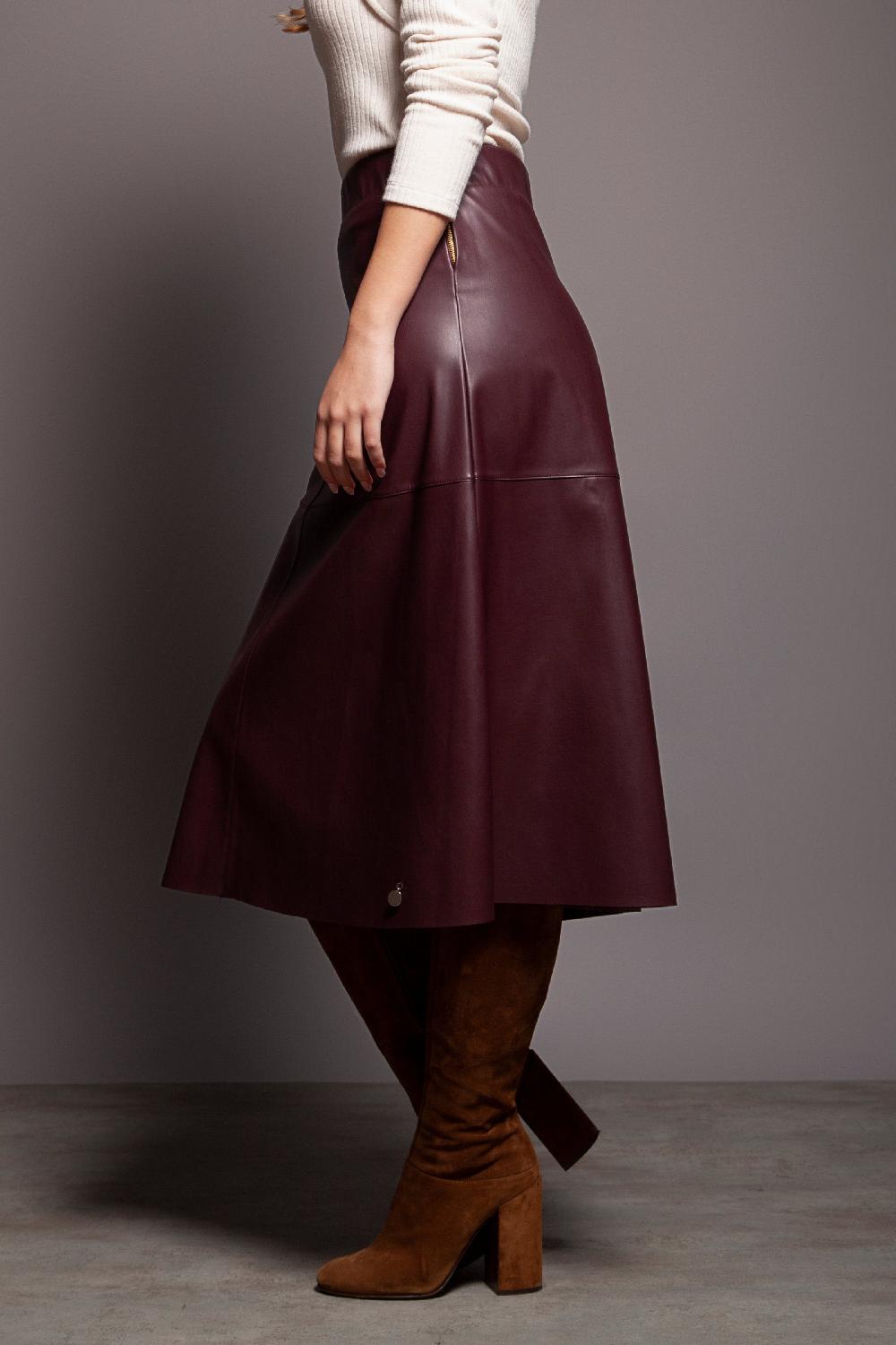 Lolitas&l Falda Polipiel Morada Acampanada Cortes Lolitas&L